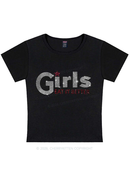 Rhinestone Girls Eat It Better Pride Y2K Baby Tee Cherrykitten