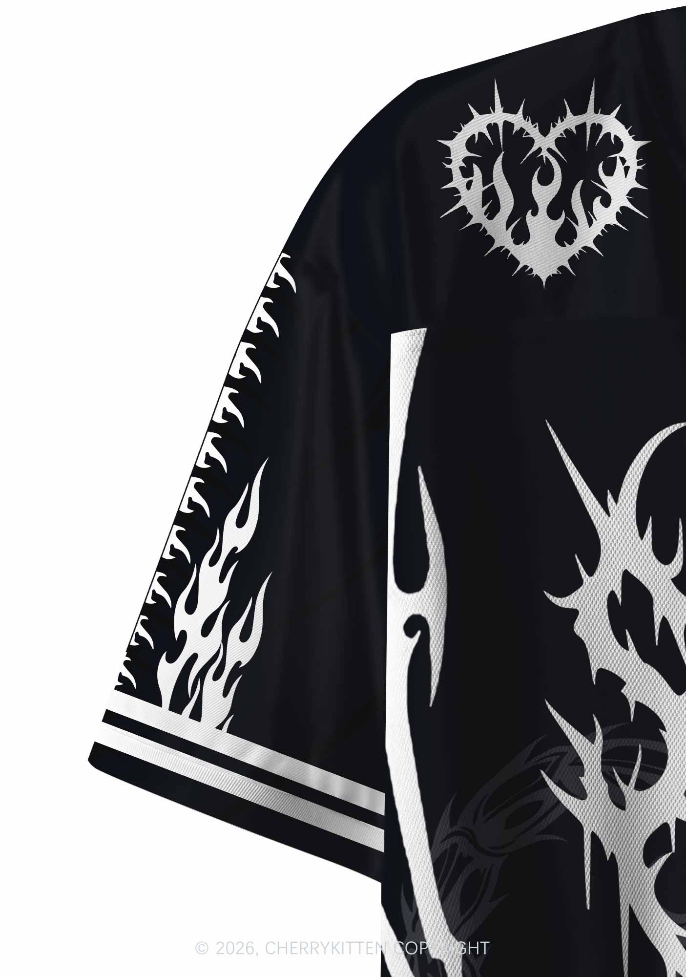 See You In Hell Y2K Crop Sport Jersey Shirts Cherrykitten