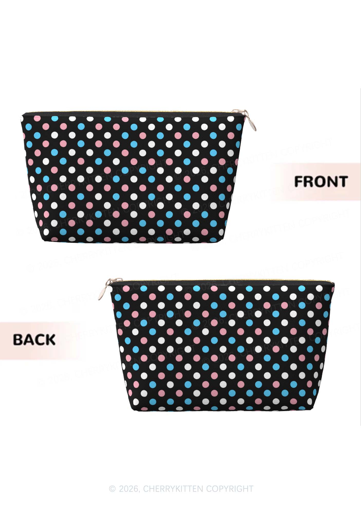 Trans Dots Pride Y2K Makeup Bag Cherrykitten