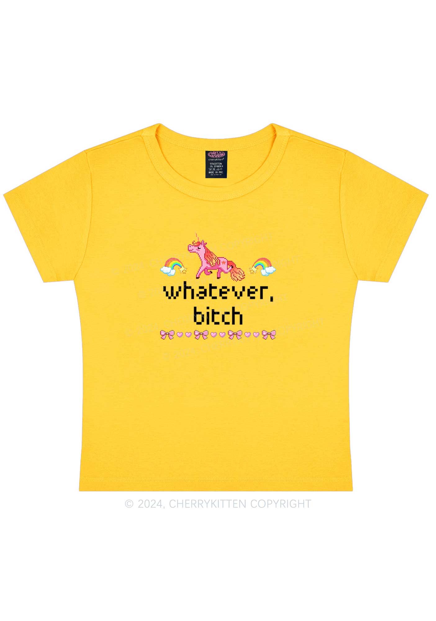 Unicorn Whatever Bxxch Y2K Baby Tee Cherrykitten