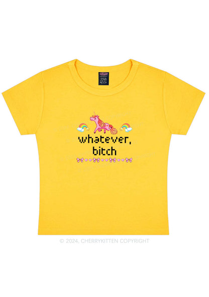 Unicorn Whatever Bxxch Y2K Baby Tee Cherrykitten