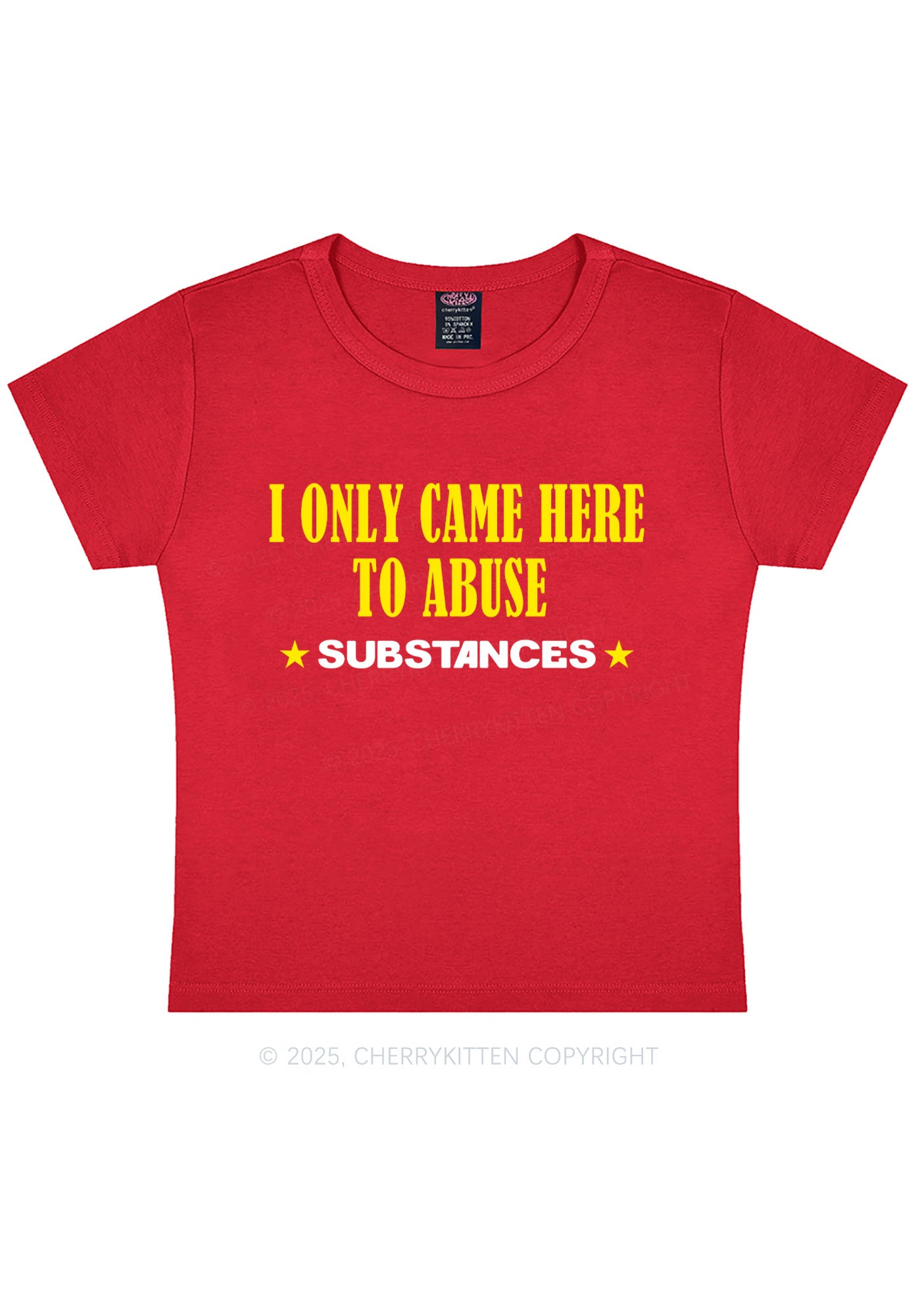 Abuse Substances Y2K Baby Tee Cherrykitten