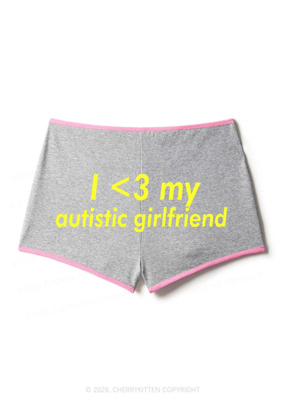 I Love My Autistic GF Valentine's Day Y2K Booty Shorts Cherrykitten