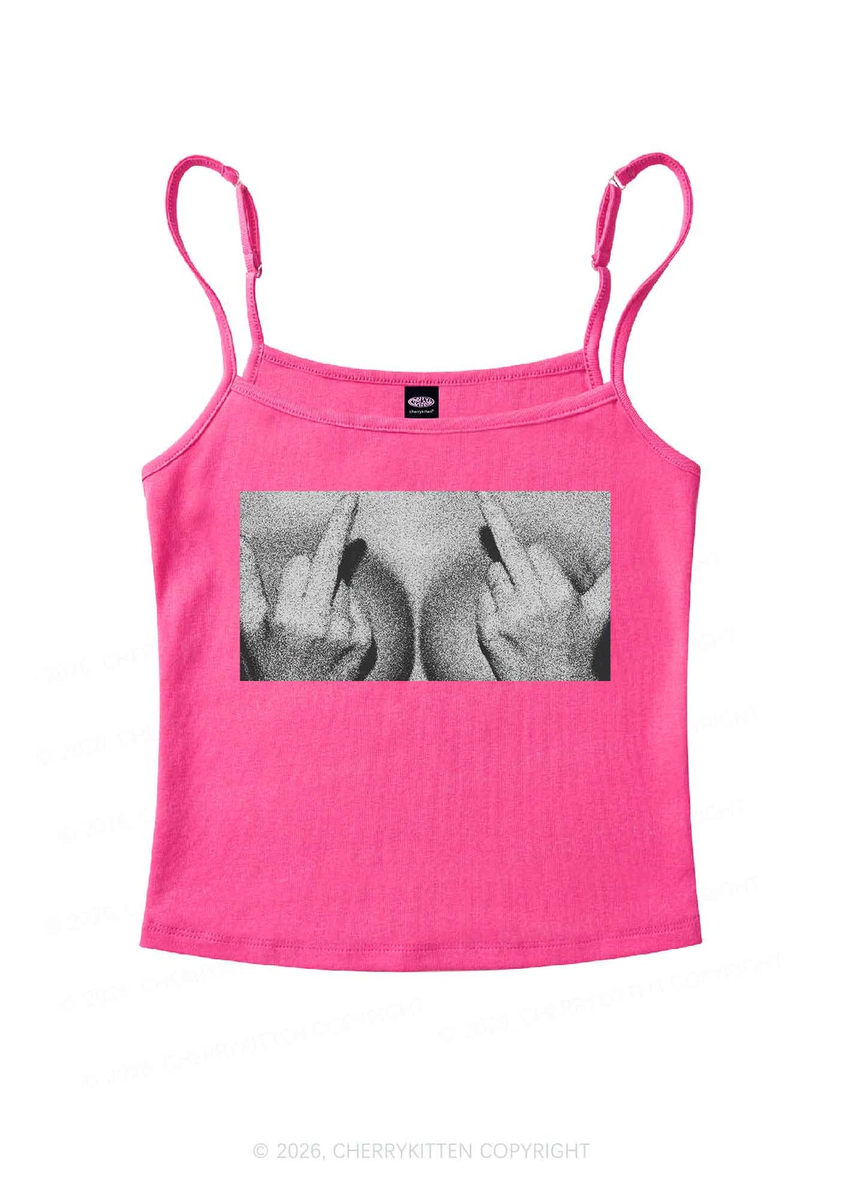 Middle Finger Bxxbs Y2K Spaghetti Strap Cami Cherrykitten