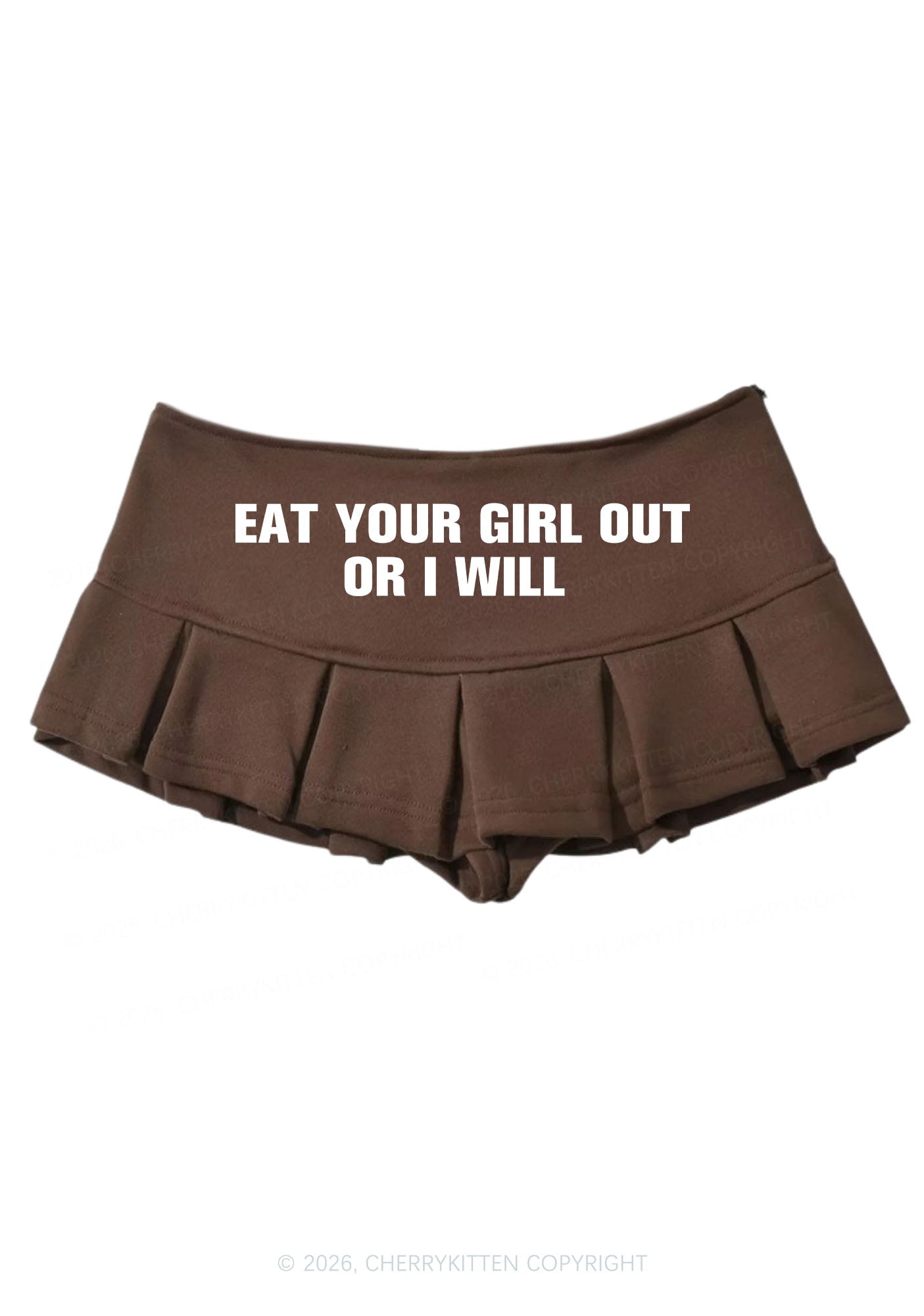 Eat Your Girl Out Pride Y2K Mini Pleated Skirts Cherrykitten