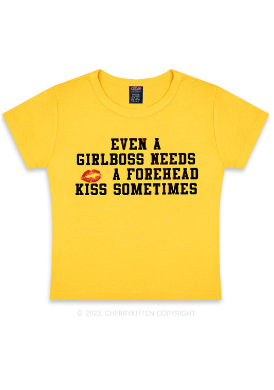 Girlboss Needs A Kiss Y2K Baby Tee Cherrykitten