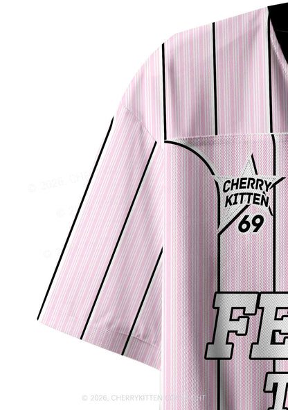 I Let Femmes Top Me Pride Y2K Crop Sport Jersey Shirts Cherrykitten