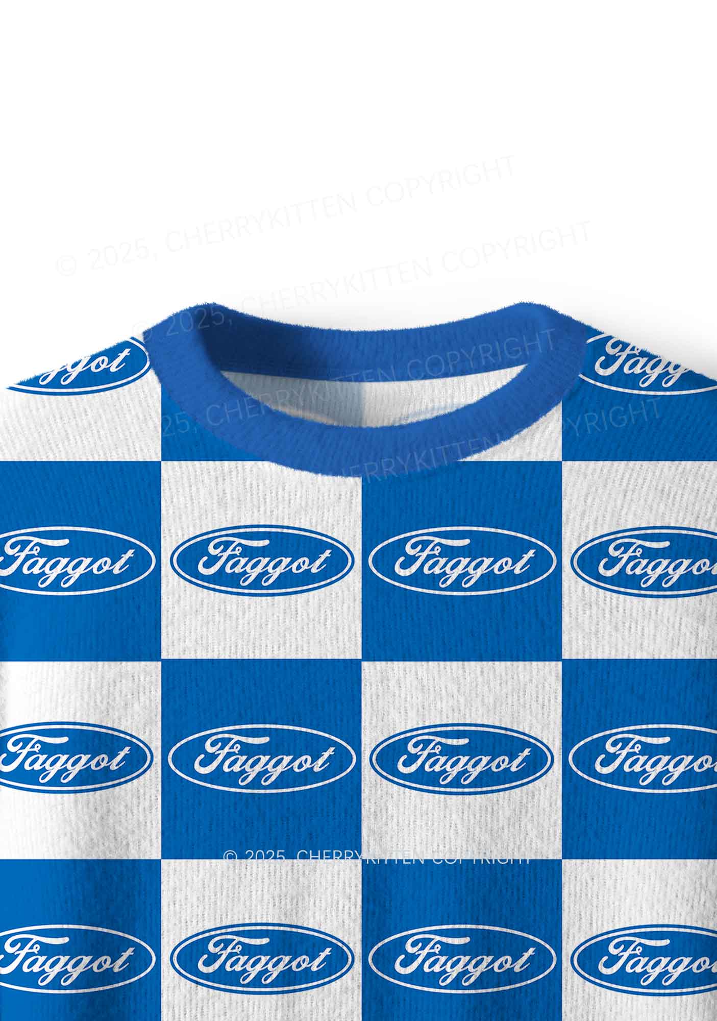 Oval Faggot Pride Y2K Christmas Knit Sweatshirt Cherrykitten