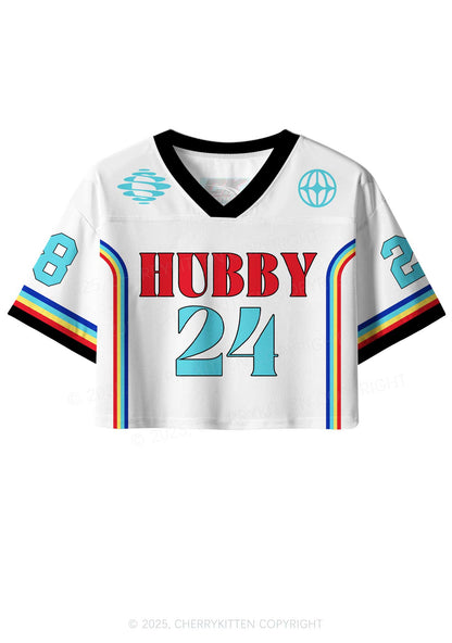 Custom White Hubby Valentine's Day Y2K Crop Sport Jersey Shirts Cherrykitten