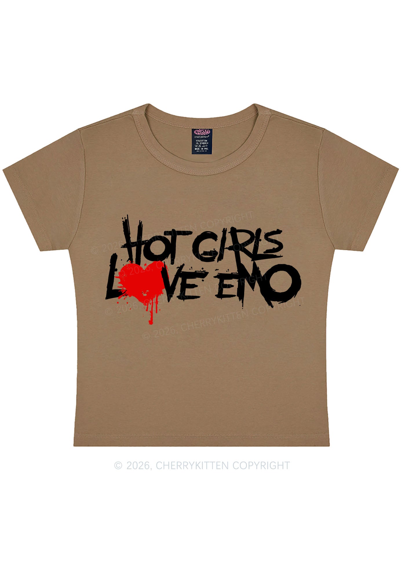 Hot Girls Love Emo Y2K Baby Tee Cherrykitten