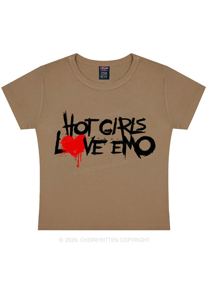 Hot Girls Love Emo Y2K Baby Tee Cherrykitten