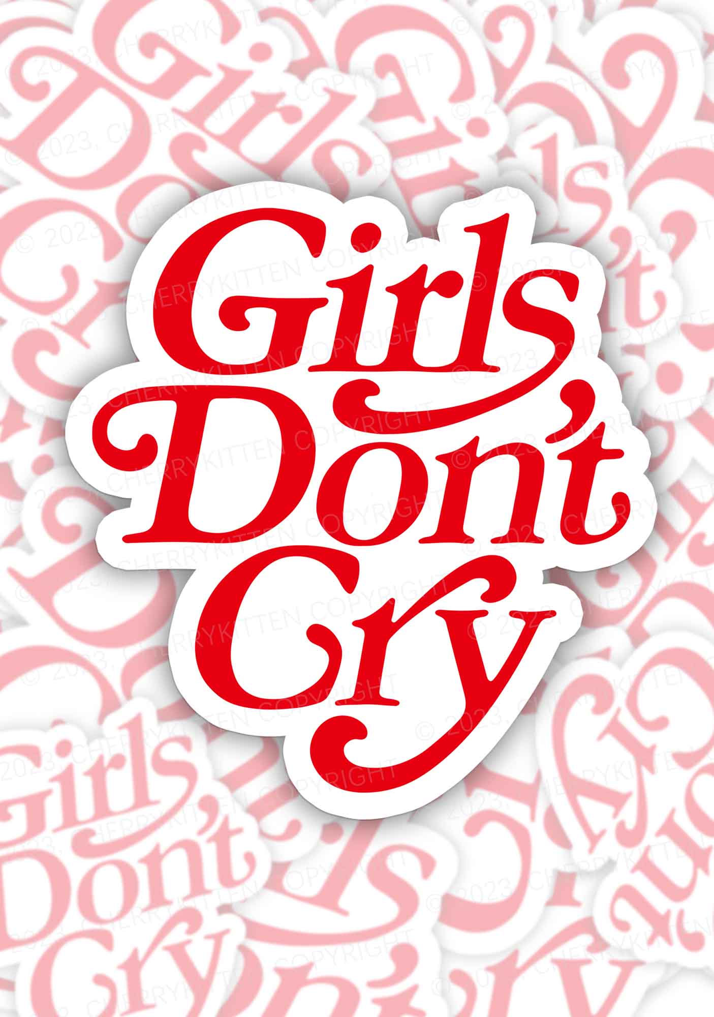 Girls Don't Cry 1Pc Y2K Sticker Cherrykitten