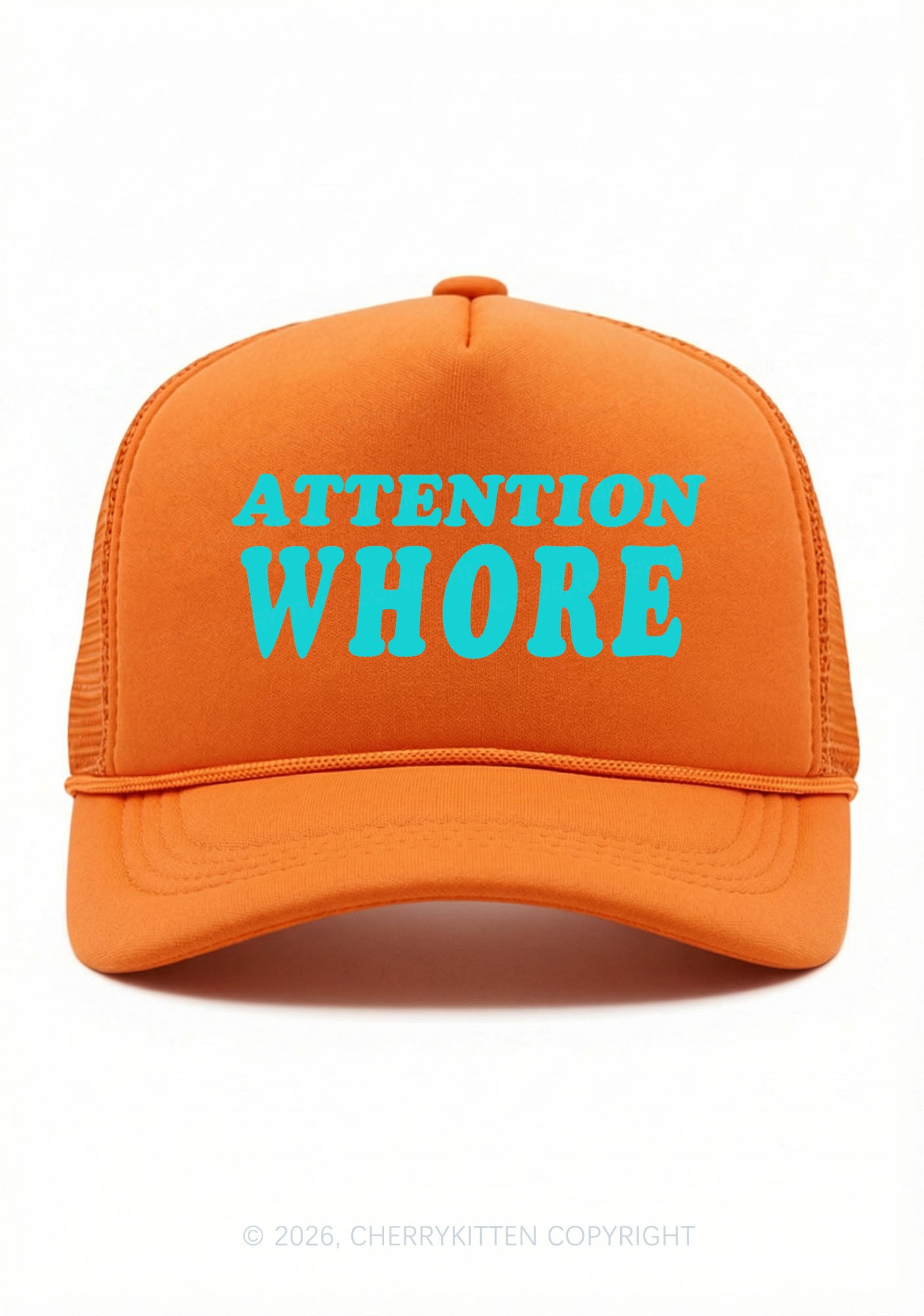Attention Hore Y2K Trucker Hat Cherrykitten