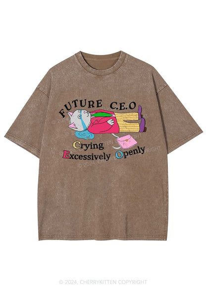 Future CEO Y2K Washed Tee Cherrykitten
