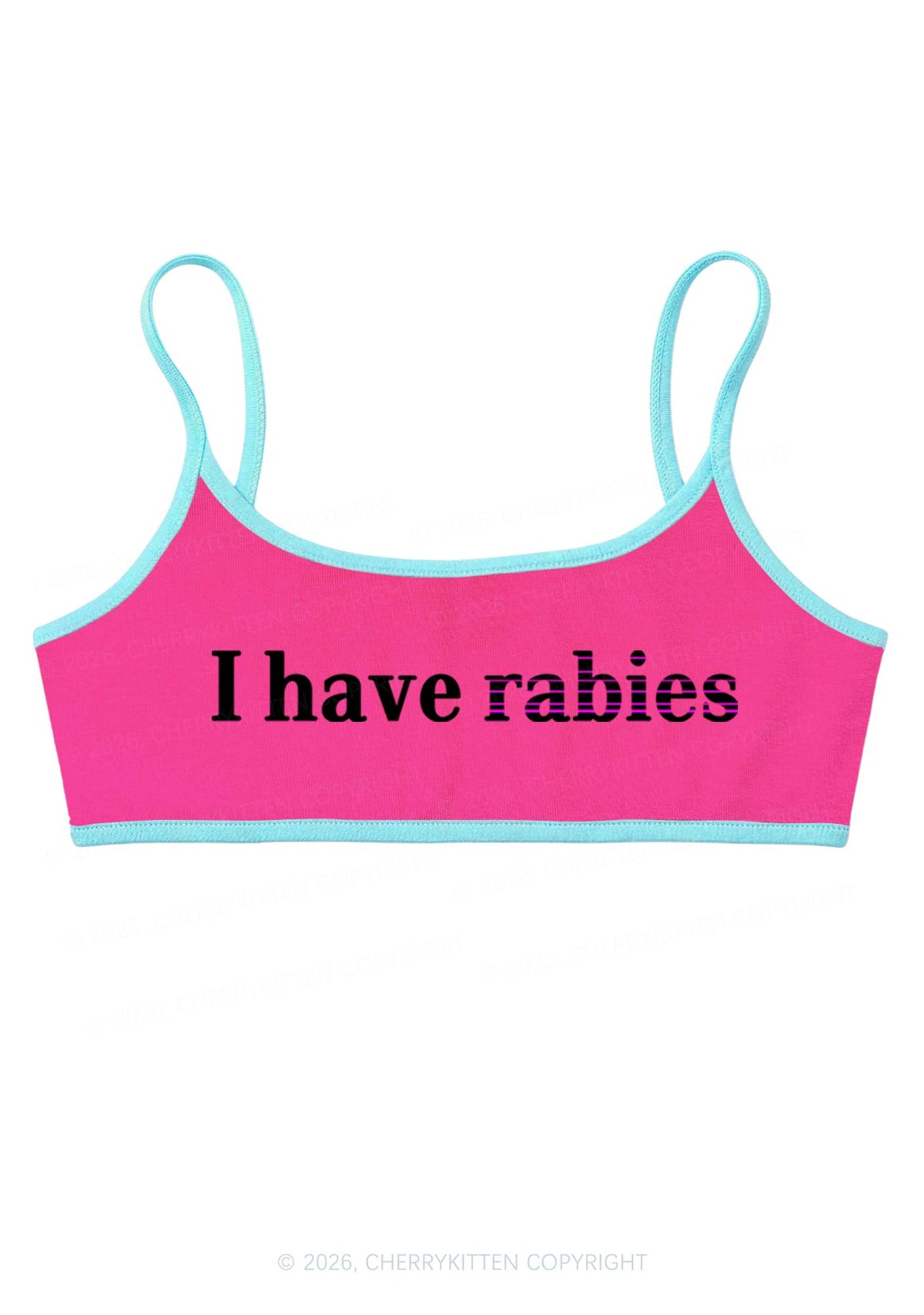 I Have Rabies Y2K Super Crop Cami Cherrykitten