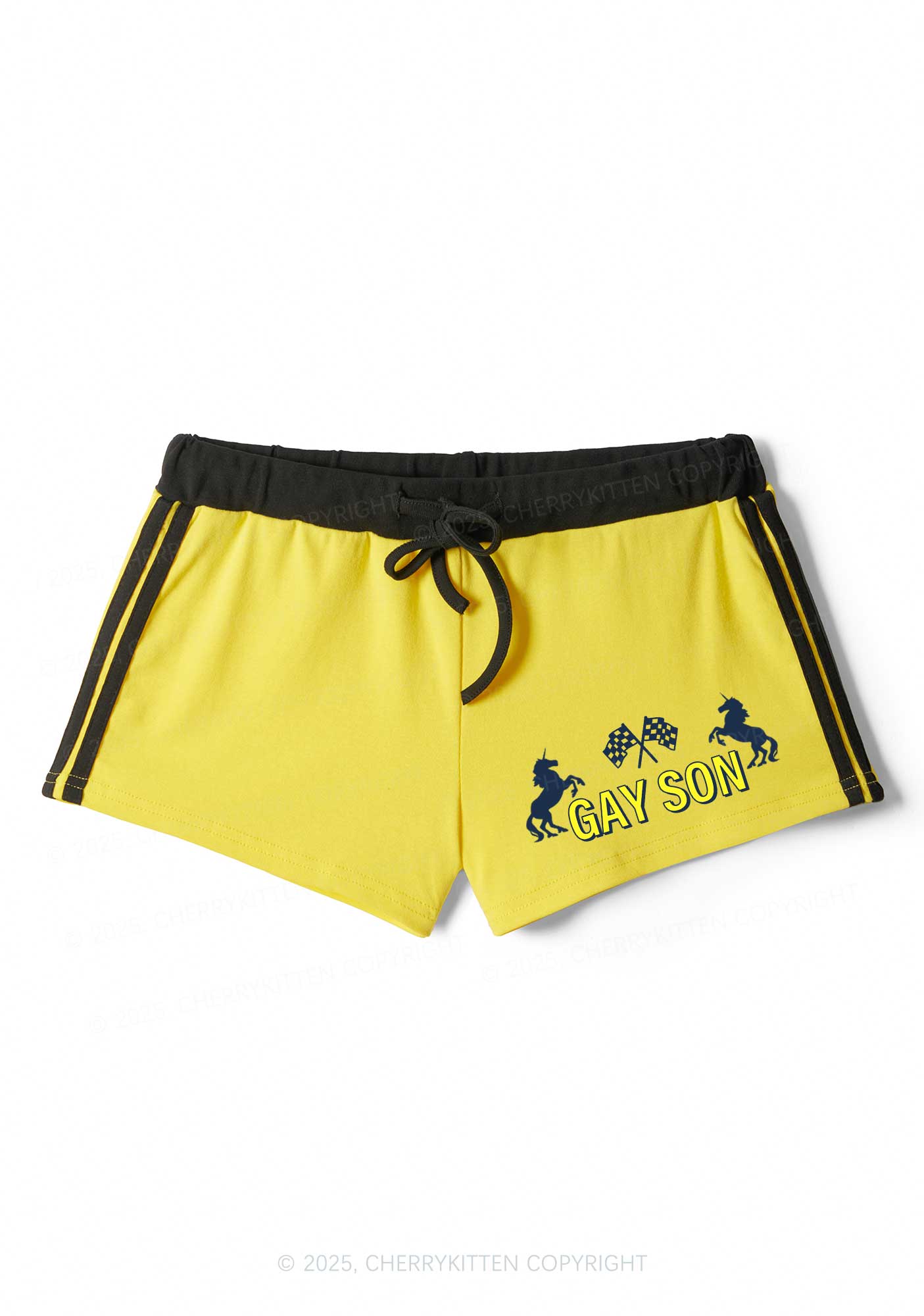 Gay Son Pride Y2K Drawstring Mini Shorts Cherrykitten