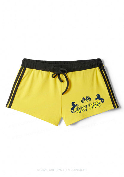 Gay Son Pride Y2K Drawstring Mini Shorts Cherrykitten