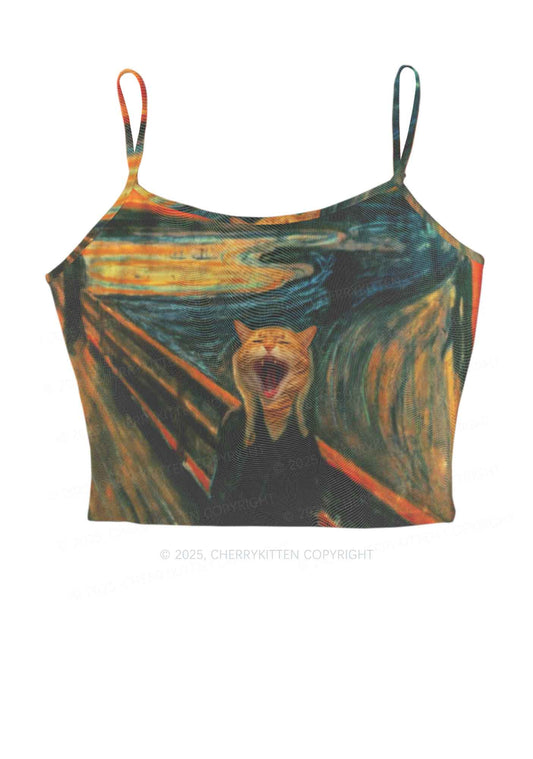 Screaming Cat Y2K Mesh Cami Tank Cherrykitten