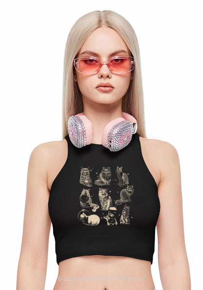 Retro Kitten Y2K Crop Tank Top Cherrykitten