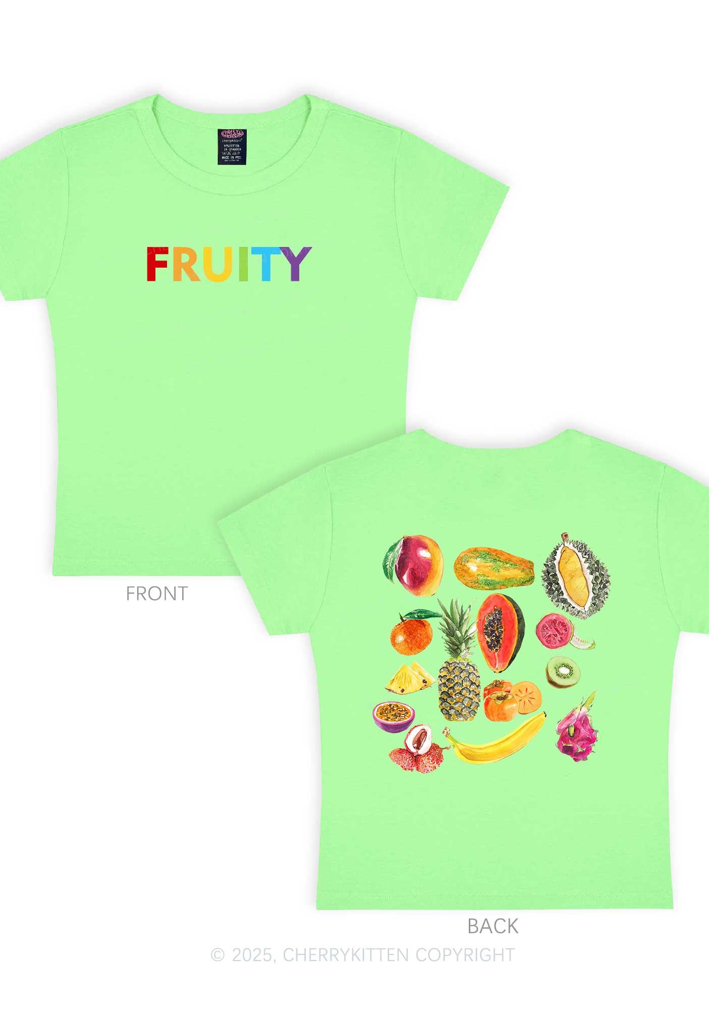 Fruity Two Sides Pride Y2K Baby Tee Cherrykitten