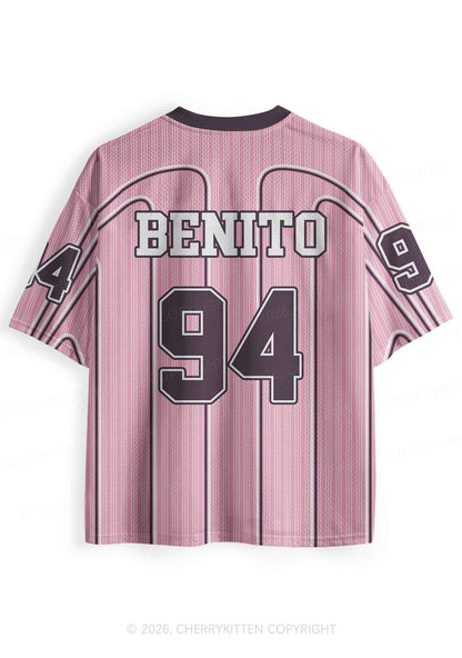 Pink Stripes Bunny Y2K Sport Jersey Shirts Cherrykitten