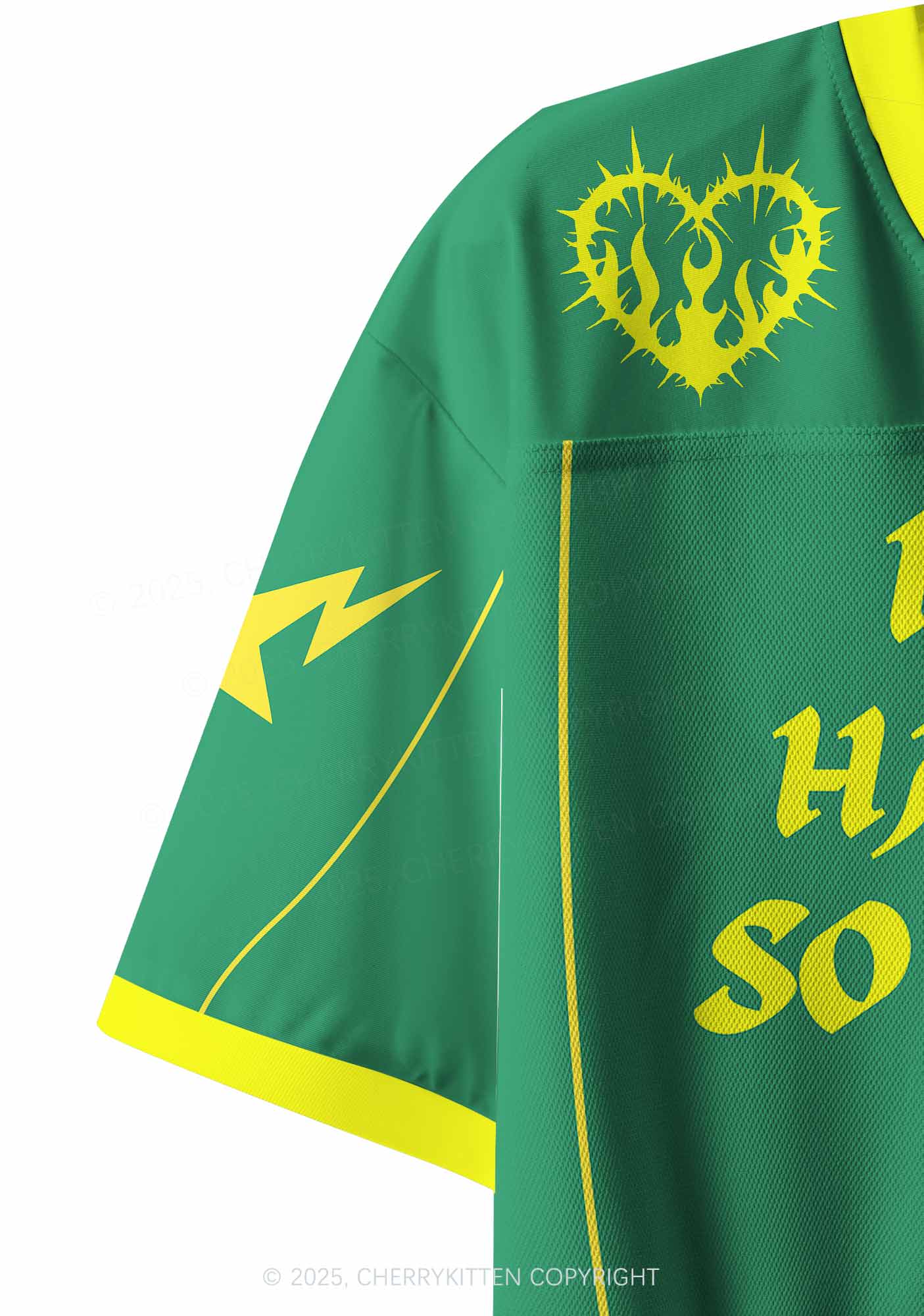 Custom Green May Be Handful Y2K Crop Sport Jersey Shirts Cherrykitten