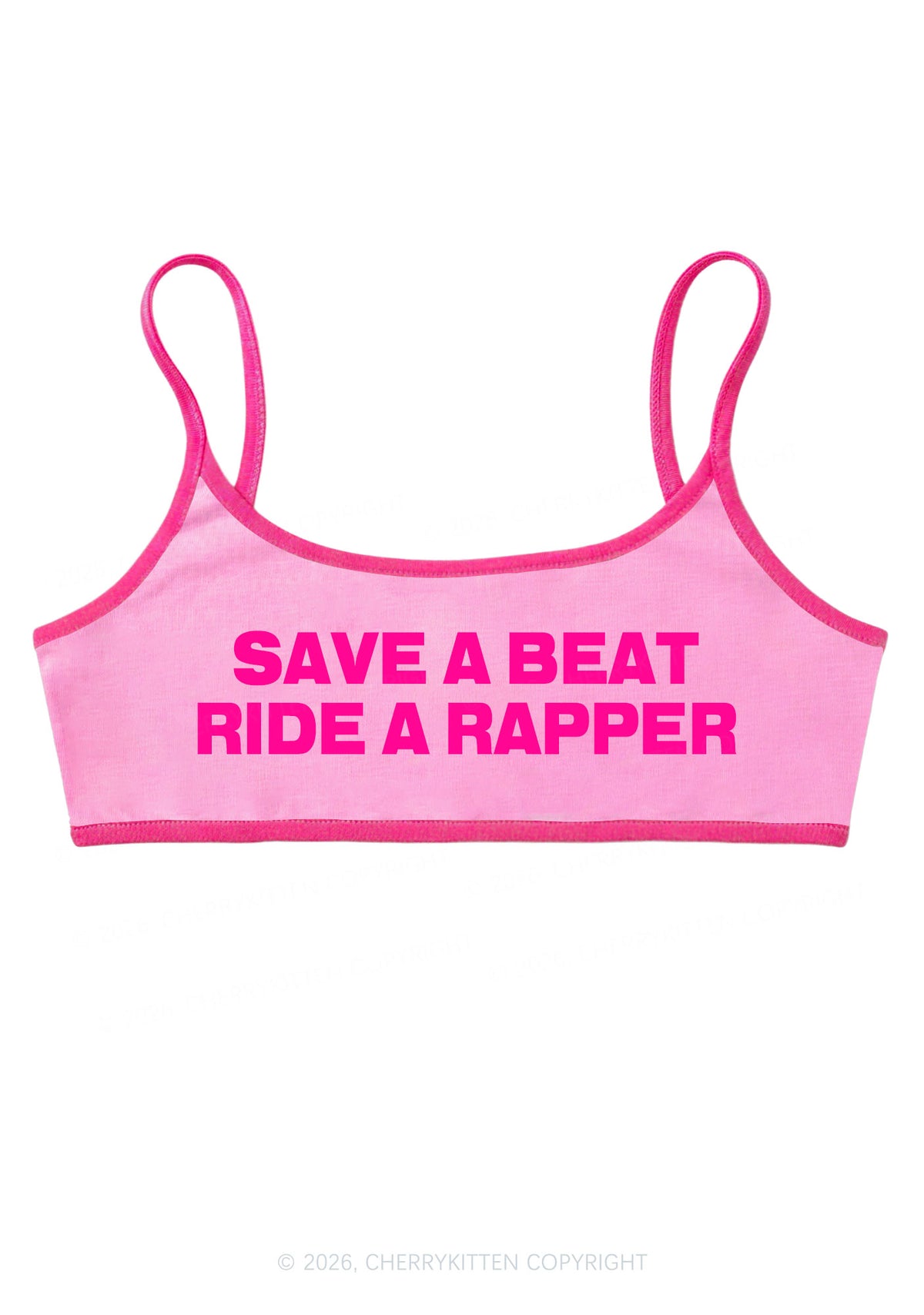 Save A Beat Ride A Rapper Y2K Super Crop Cami Cherrykitten
