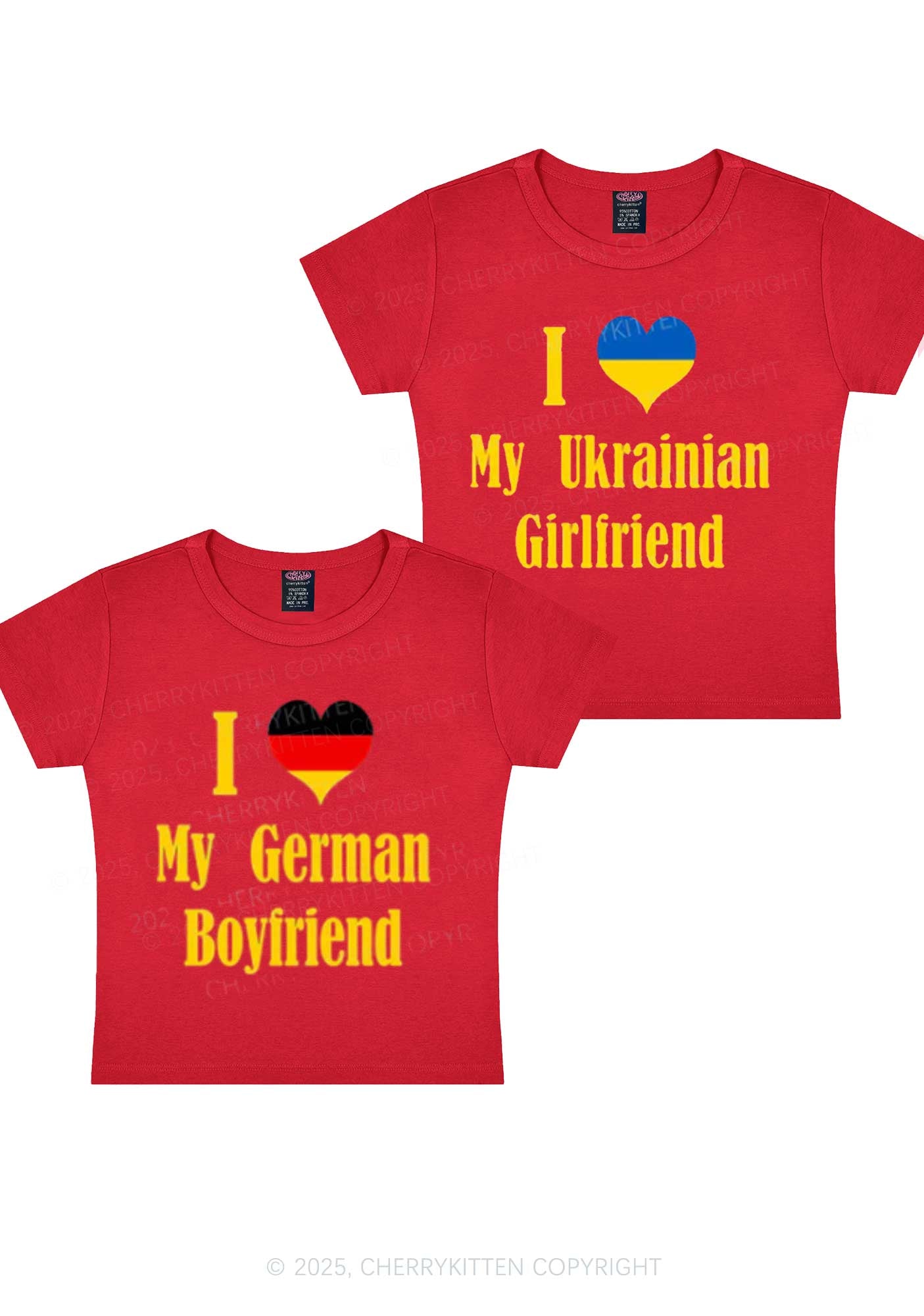 Custom Country Y2K Valentine's Day Baby Tee Cherrykitten