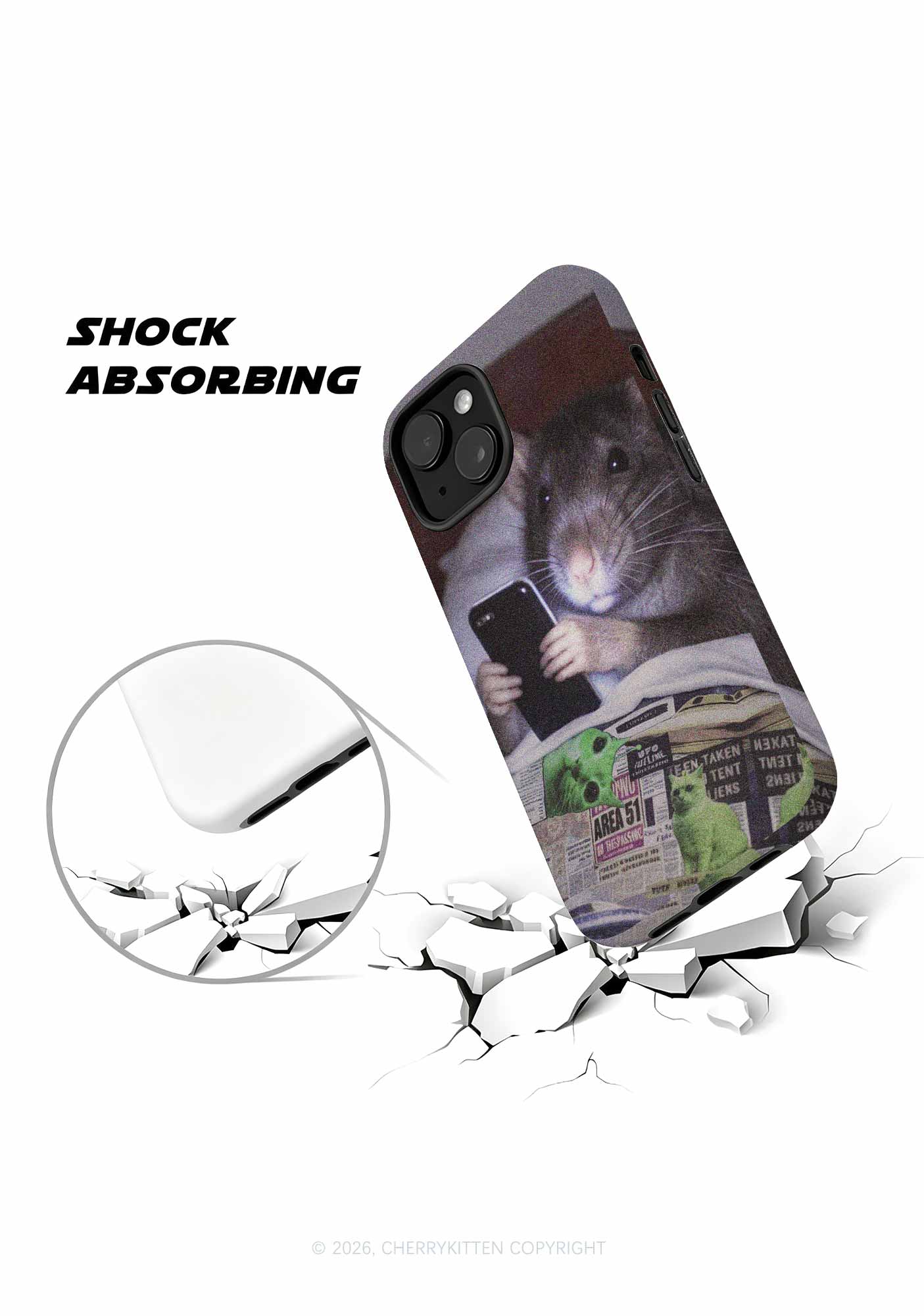 Bed Rat Smartphone Y2K Phone Case Cherrykitten