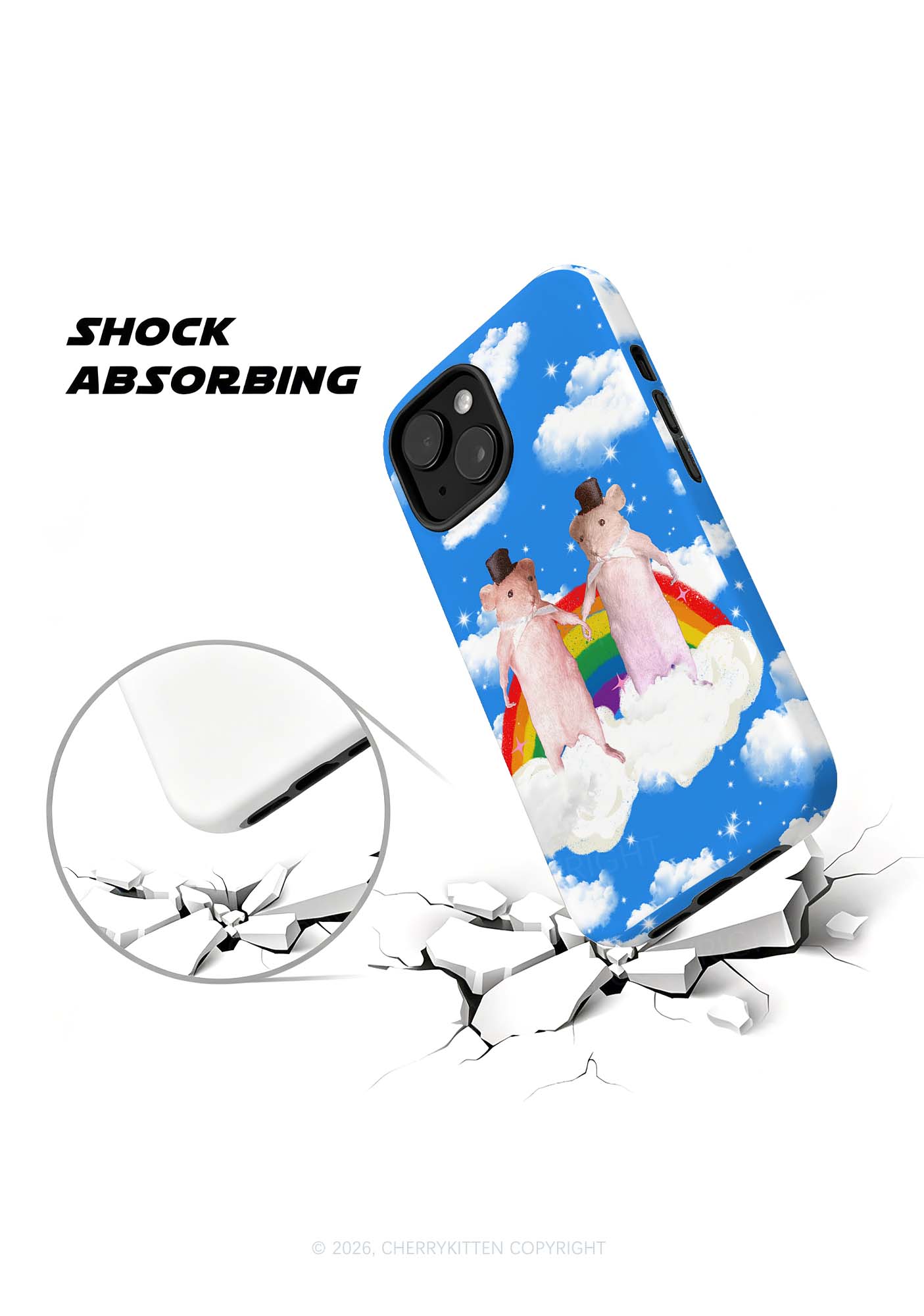 Rainbow Gay Rats Pride Y2K Phone Case Cherrykitten