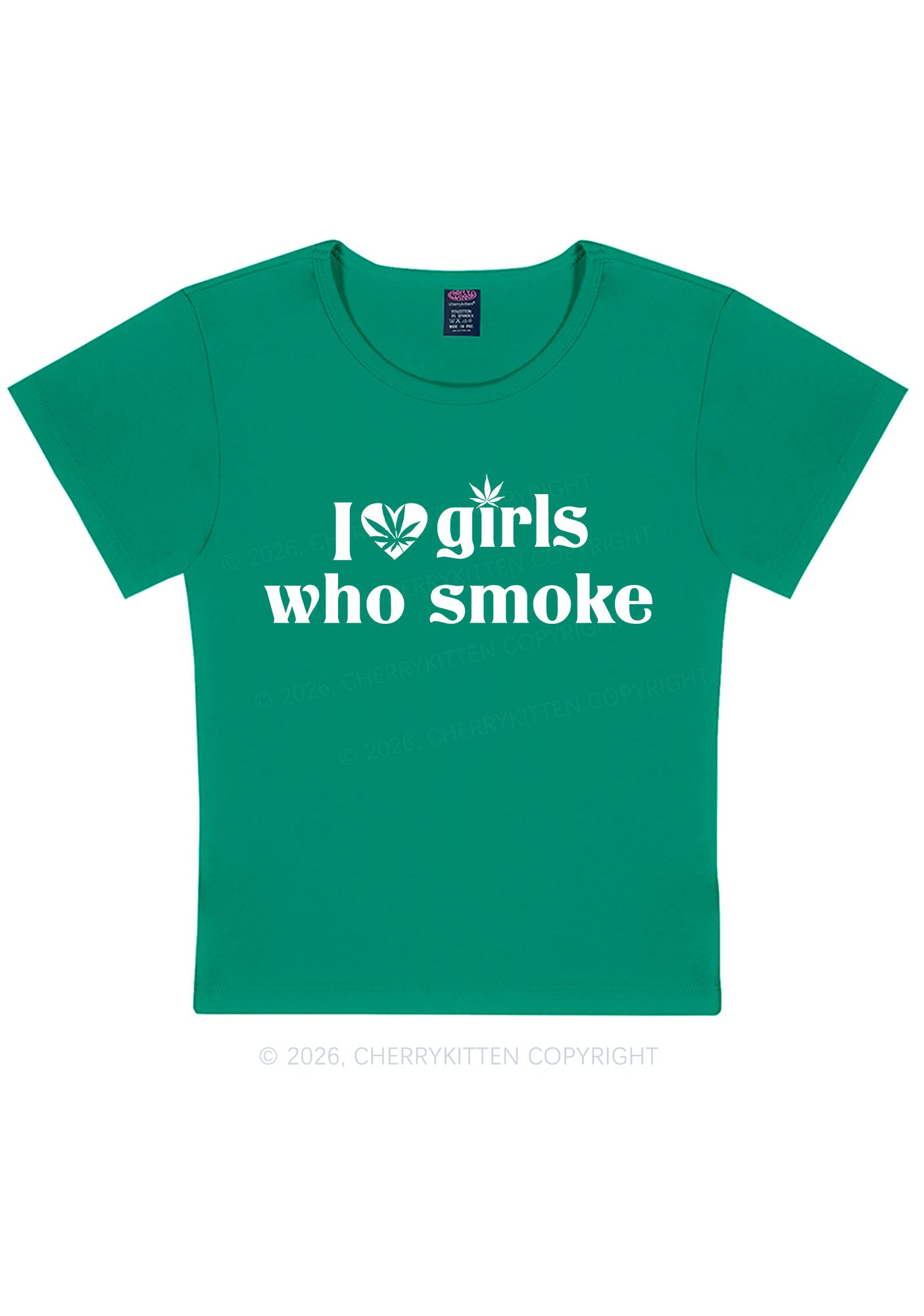 I Love Girls Who Smoke Y2K Baby Tee Cherrykitten