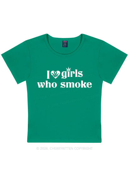 I Love Girls Who Smoke Y2K Baby Tee Cherrykitten