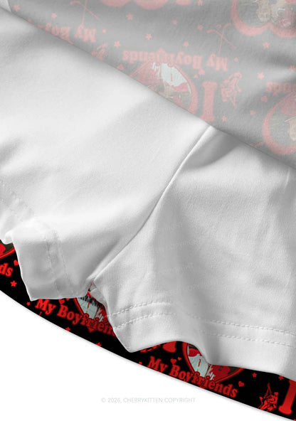 I Love My BF HR Y2K Print Mini Skirt Cherrykitten
