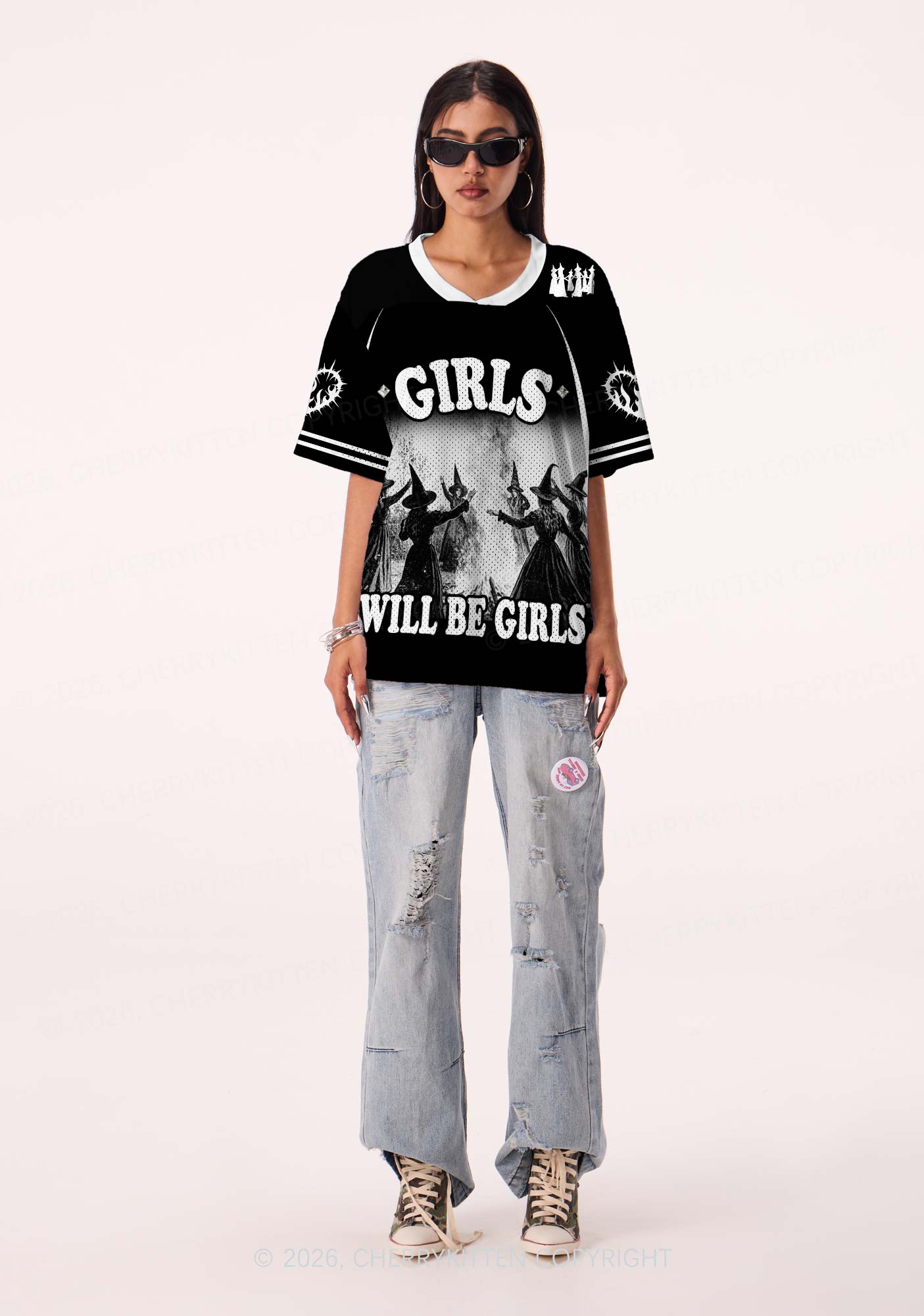 Halloween Girls Will Be Girls Y2K Sport Jersey Shirts Cherrykitten