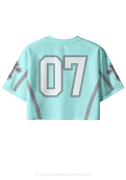 Custom Mint Green Cross Cxxt Y2K Crop Sport Jersey Shirts Cherrykitten