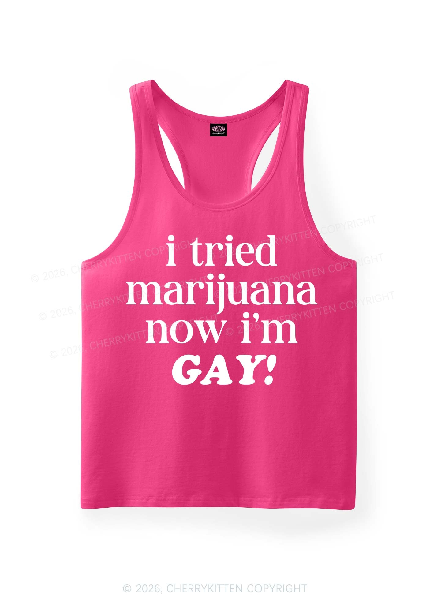 Now Im Gay Y2K Men Racerback Tank Top Cherrykitten