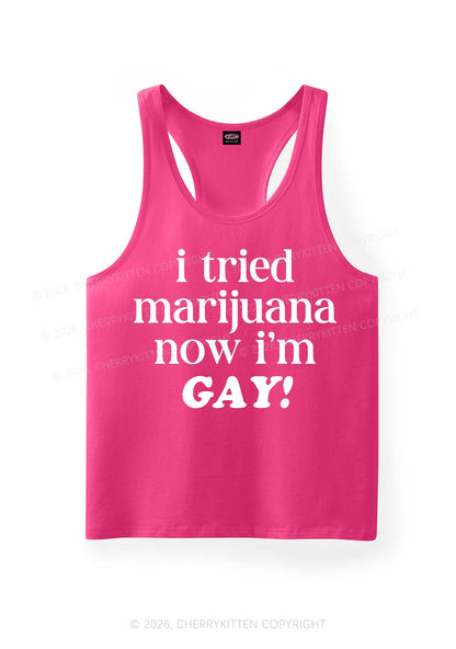 Now Im Gay Y2K Men Racerback Tank Top Cherrykitten