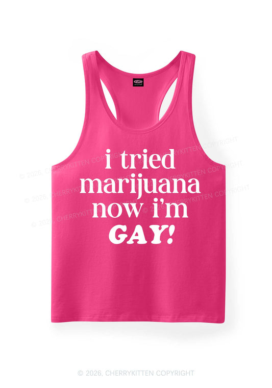 Now Im Gay Y2K Men Racerback Tank Top Cherrykitten