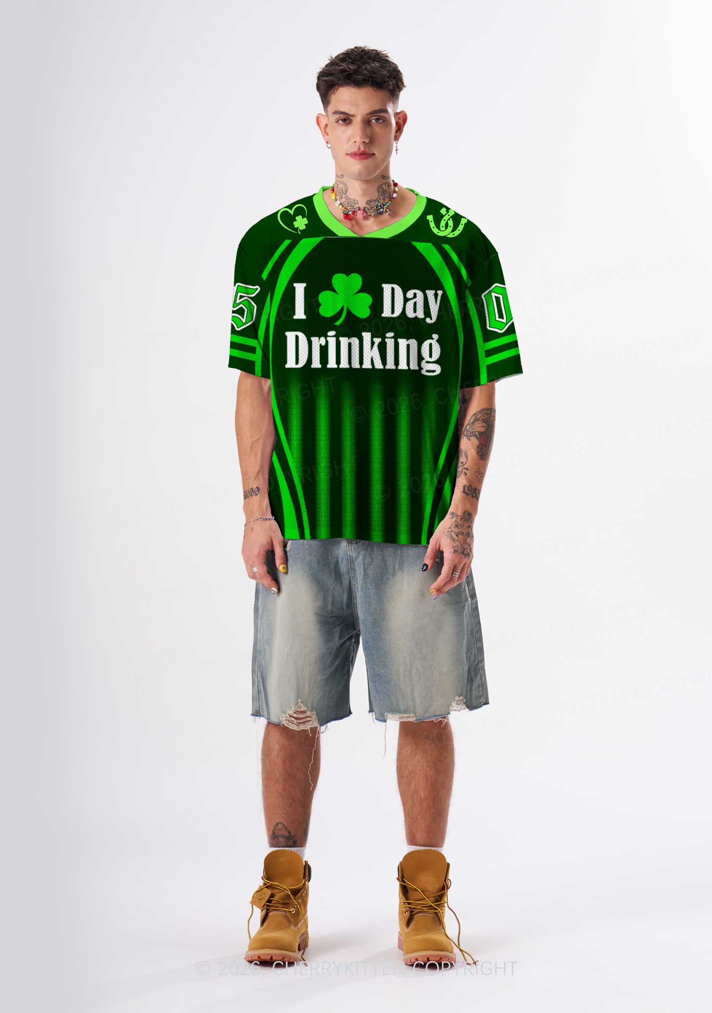 Custom I Love Day Drinking St Patricks Y2K Sport Jersey Shirts Cherrykitten