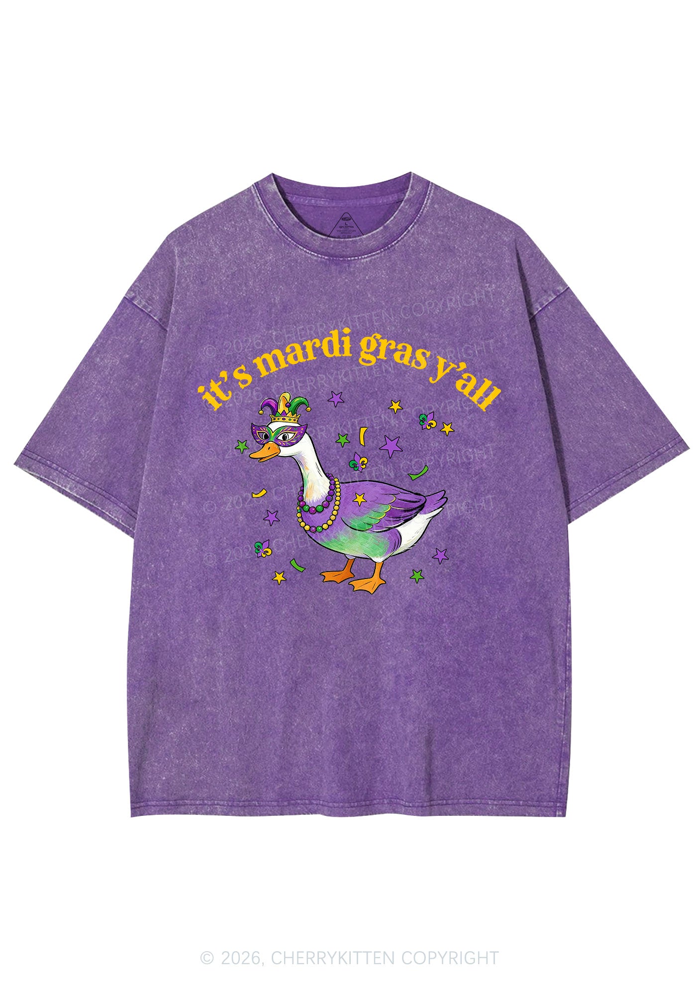 Its Mardi Gras Yall Y2K Shirts Washed Tee Cherrykitten