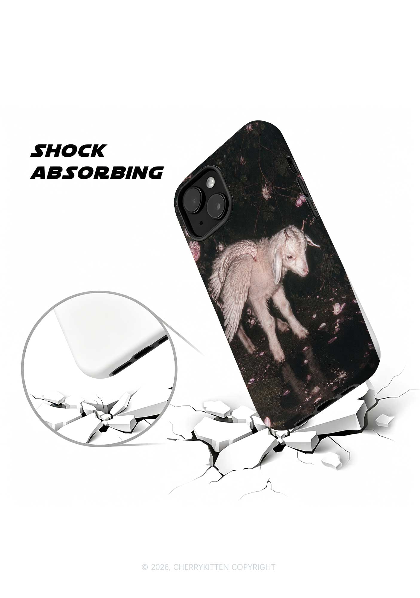 Winged Baby Goat Y2K Phone Case Cherrykitten