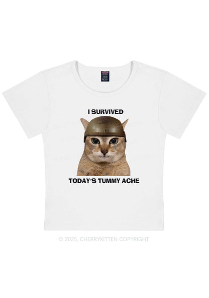 Surived Todays Tummy Ache Y2K Baby Tee Cherrykitten