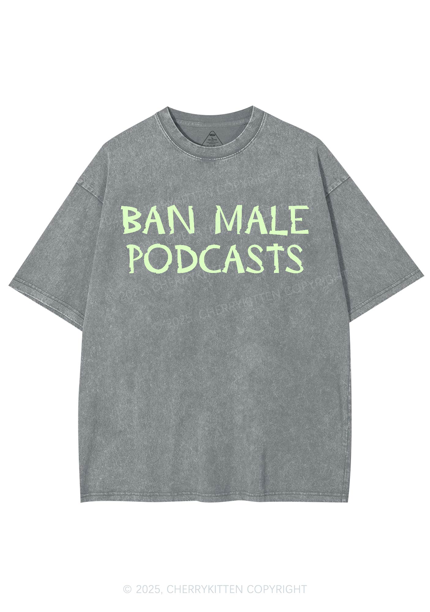 Ban Male Podcasts Y2K Shirts Washed Tee Cherrykitten