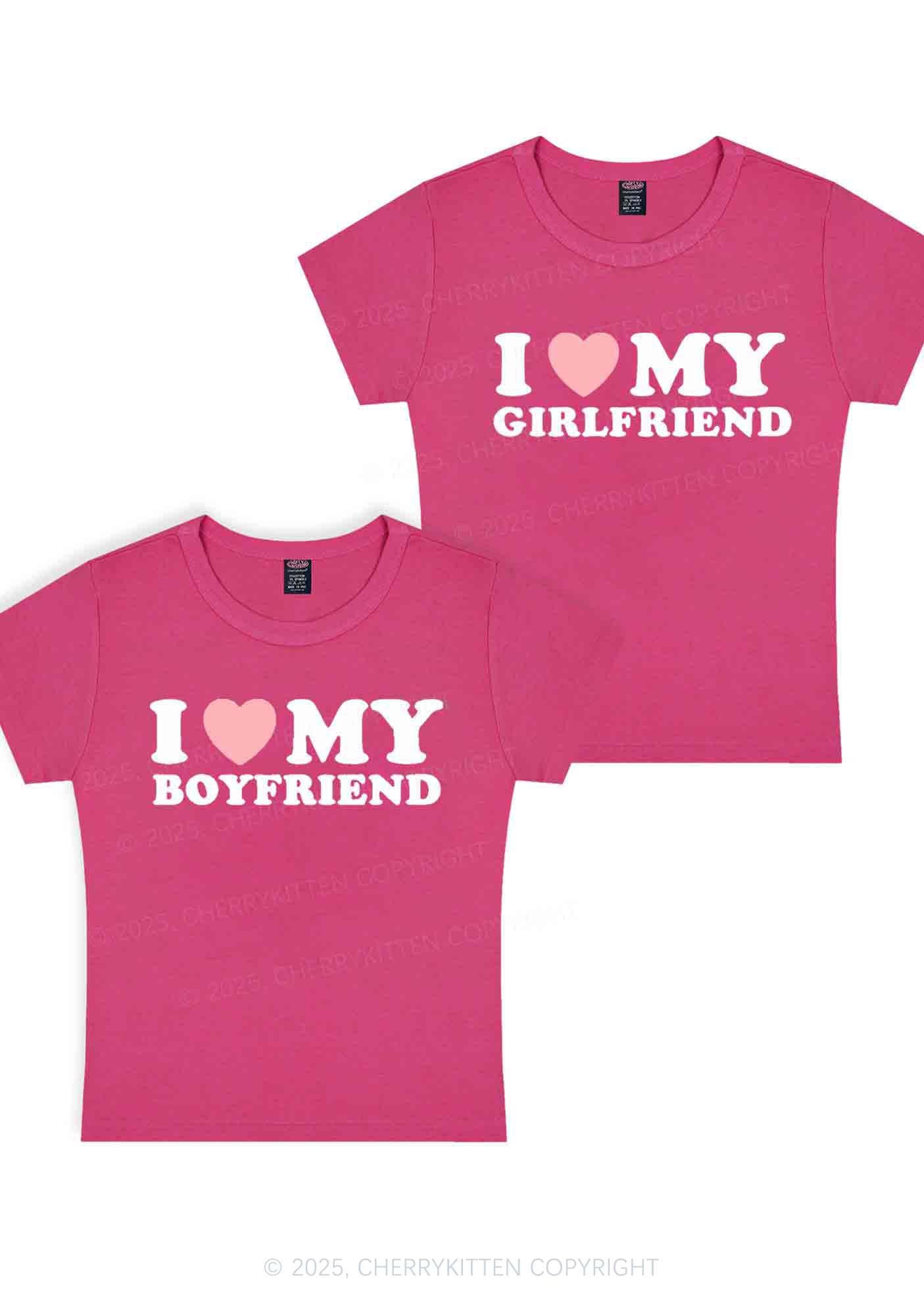 I Love GF BF Y2K Valentine's Day Baby Tee Cherrykitten