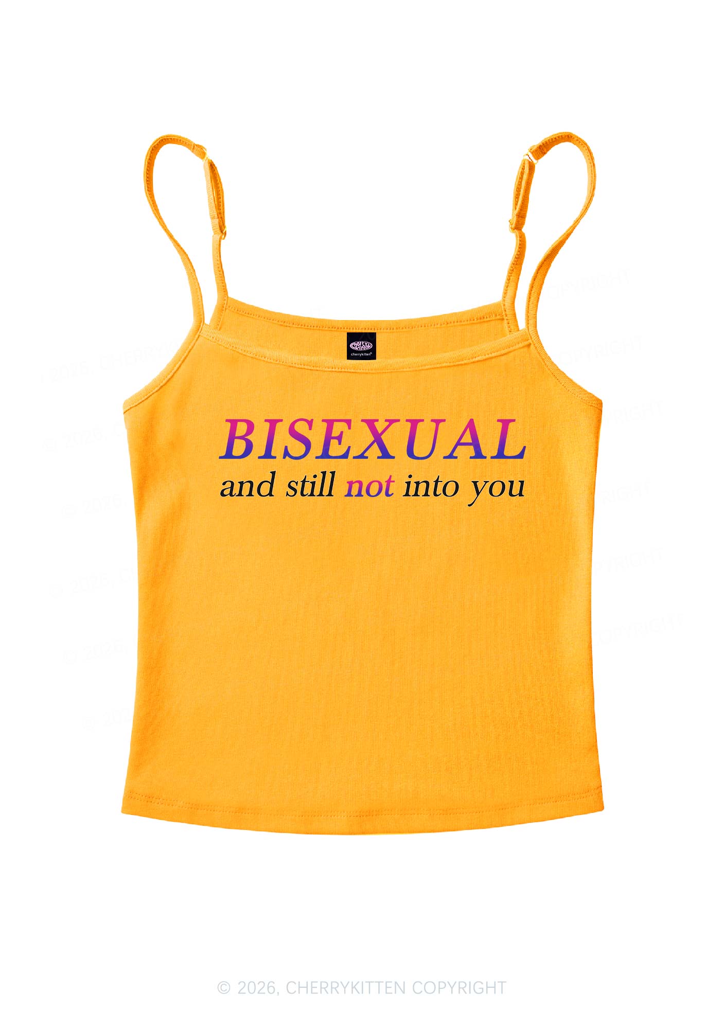 Bisexual And Still Not Into You Pride Y2K Spaghetti Strap Cami Cherrykitten