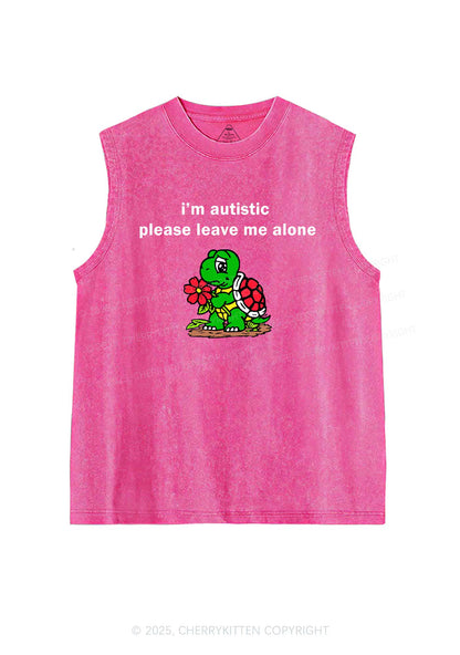 Im Autistic Leave Me Alone Y2K Washed Muscle Tank Cherrykitten