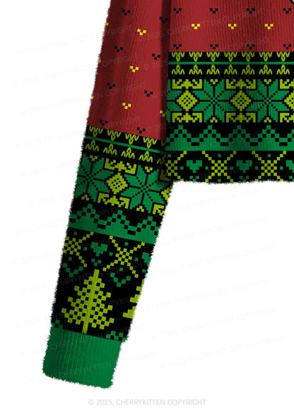 Your Last Haw Partner Y2K Christmas Crop Knit Sweatshirt Cherrykitten