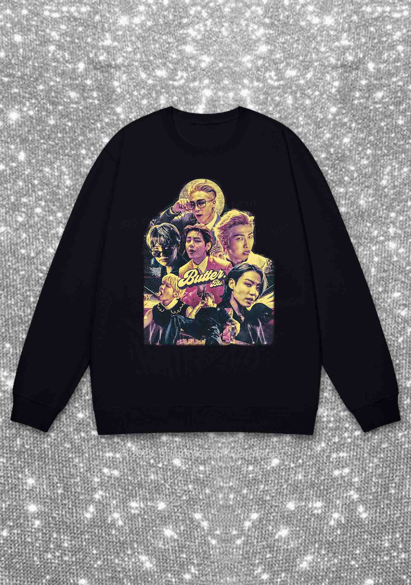 Butter Bangtan Kpop Y2K Sweatshirt Cherrykitten