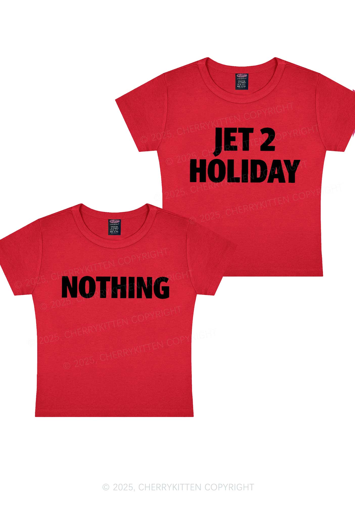 Jet Holiday Nothing Y2K Valentine's Day Baby Tee Cherrykitten