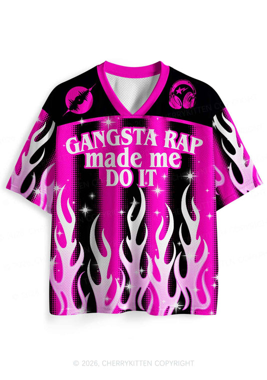 Gangsta Rap Made Me Do It Y2K Sport Jersey Shirts Cherrykitten